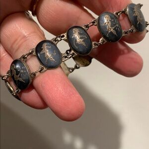 Vintage 50 s Black and silver Siam bracelet